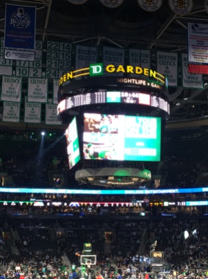 TD Garden scoreboard at Celtics vs. Wizards November 13, 2019